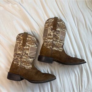 Ariat Brown and Tan Camo Men's Boots